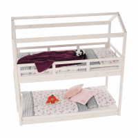 Montessori patrová postel, bílá, 90x200, Zefire