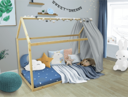 Montessori postel VELENA, borovicové dřevo, přírodní