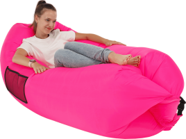 Nafukovací sedací vak/lazy bag, růžová, LEBAG