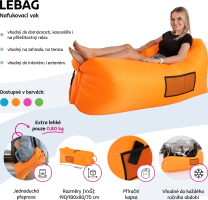 Nafukovací sedací vak/lazy bag LEBAG, zelená