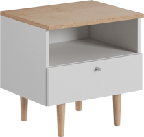 Noční stolek, bílá / buk pískový, Laveli LS50