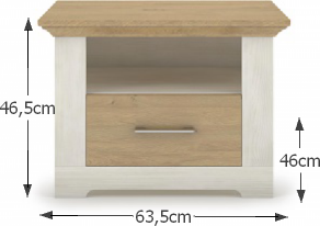 Noční stolek ARMOND Typ 17, sosna nordická/dub kamenný