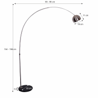 Stojací lampa CINDA Typ 15, nerezová ocel / černý mramor
