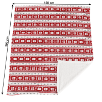Oboustranná beránková deka, zimní vzor, 150x200, SAMANTE