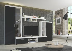 Obývací stěna LIBERTY, černá / bílá