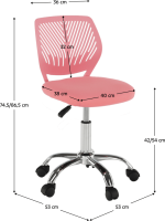 Otočná židle, růžová/chrom, SELVA