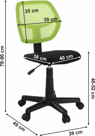 Otočná židle MESH, zelená / černá