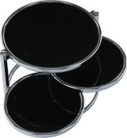 Konferenční stolek, chrom/černé sklo, MOIRA