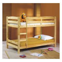 Patrová dřevěná postel, přírodní, 90x200 cm, FELICITA