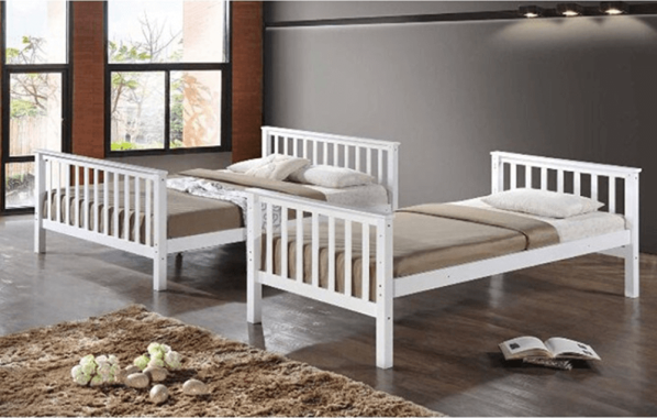 Rozložitelná patrová postel BAGIRA, bílá