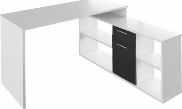 PC stůl NOE, bílá / černá