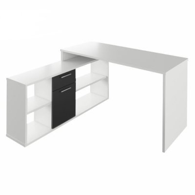 PC stůl NOE, bílá / černá