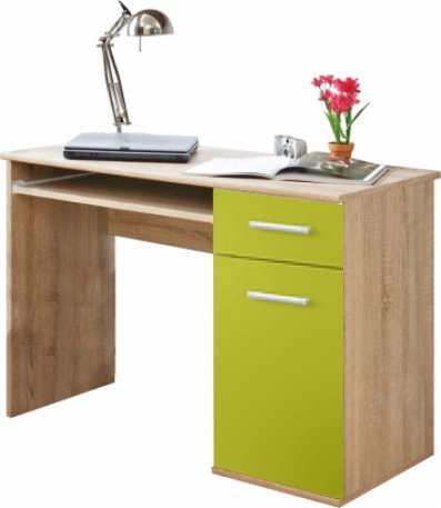 PC stůl EMIO Typ 6, dub sonoma/zelená