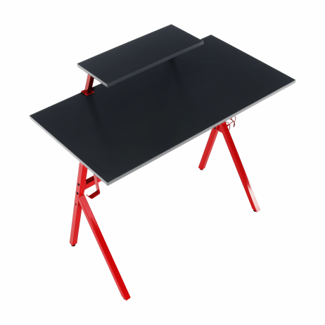 PC stůl / herní stůl LATIF, červená / černá