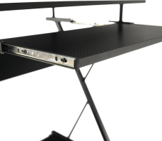 Pojízdný PC stůl / herní stůl TARAK s kolečky, černá