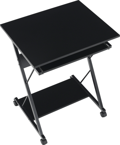 Pojízdný PC stůl / herní stůl TARAK s kolečky, černá