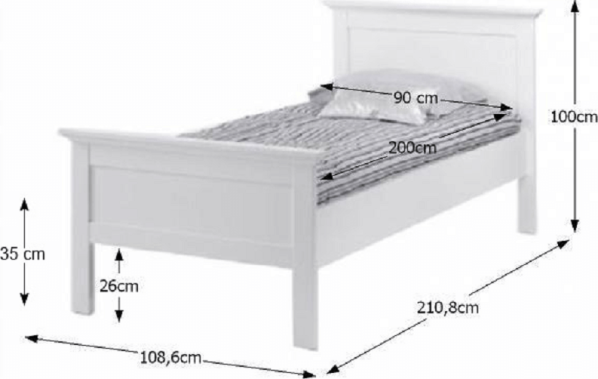 Jednolůžková postel PARIS 77801, 90x200 cm