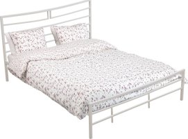 Kovová postel s lamelovým roštem DALIA, 160x200cm, bílá