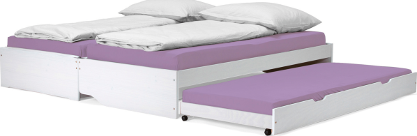 Masivní postel s přistýlkami FLOPY bílá