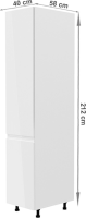 Potravinová skříňka, bílá / bílá extra vysoký lesk, levá, AURORA D40SP