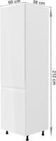 Potravinová skříňka, bílá / bílá extra vysoký lesk, levá, AURORA D60R