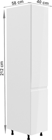 Potravinová skříňka AURORA D40SP, bílá / bílá vysoký lesk, pravá