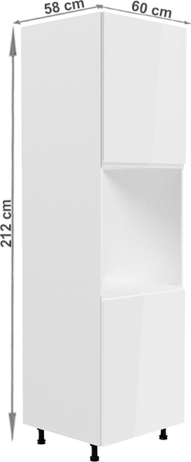 Potravinová skříňka, bílá / bílá extra vysoký lesk, AURORA D60P