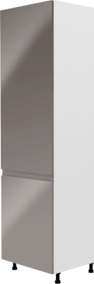 Potravinová skříňka, bílá / šedá extra vysoký lesk, levá, AURORA D60R