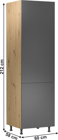 Potravinová skříňka, dub artisan/šedý mat, levá, LANGEN D60R