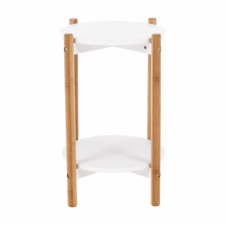 Příruční stolek BAMP, bílá / přírodní