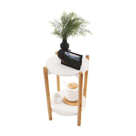 Příruční stolek BAMP, bílá / přírodní