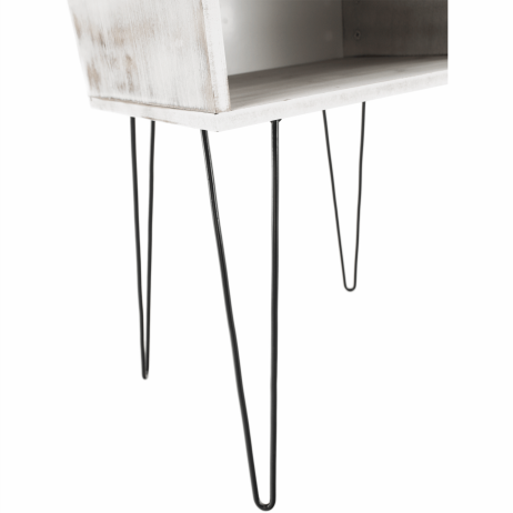 Příruční stolek HONEJ, bílá vintage/černá
