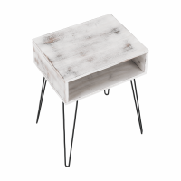 Příruční stolek HONEJ, bílá vintage/černá
