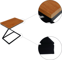 Příruční / noční stolek, dub / černá, APIA
