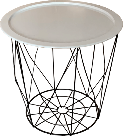 Příruční stolek SALERO, bílá/černá