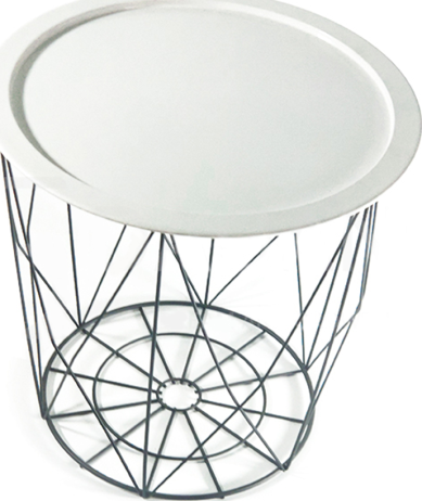 Příruční stolek SALERO, bílá/černá