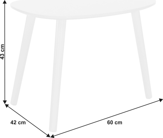 Příruční stolek DANZ, bílá
