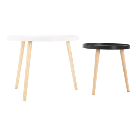 Příruční stolek SANSE TYP 1, bílá/přírodní