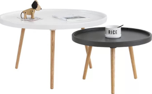 Příruční stolek SANSE TYP 1, bílá/přírodní