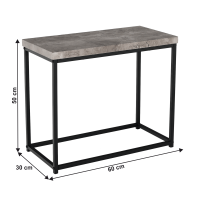 Příruční stolek TENDER, černá / beton