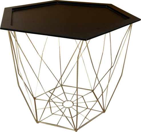 Příruční stolek BELOR, černá/zlatá