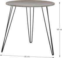 Příruční stolek, dub / černá, KALEB