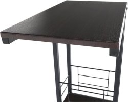 Příruční stolek na kolečkách, ořech / černá, CARMEL