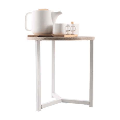 Příruční stolek CELINI, přírodní / bílá