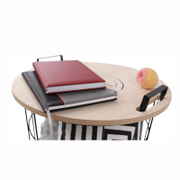 Příruční stolek NANDO, přírodní/černá