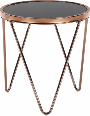 Příruční stolek VALERO, rose gold chrom růžová / černá
