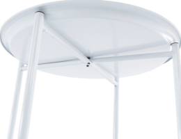 Bílý příruční stolek s kolečky DERIN