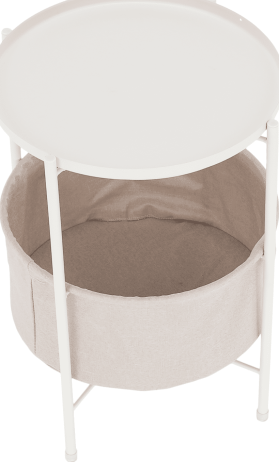 Příruční stolek FANDOR s odnímatelným tácem, bílá/hnědá