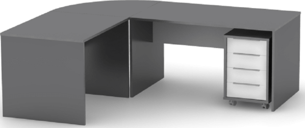 Psací stůl, grafit / bílá, RIOMA NEW TYP 16