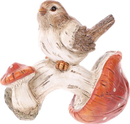 Ptáček ALA297 sedící na oranžové houbě
